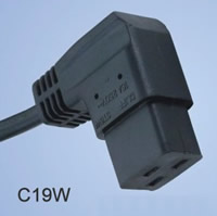 C19弯头电源线 C19 90°插头电源线 C19W电源线